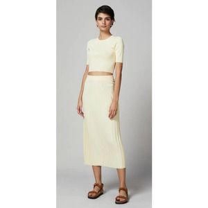 Bec & Bridge Butter Yellow Eden Midi Skirt